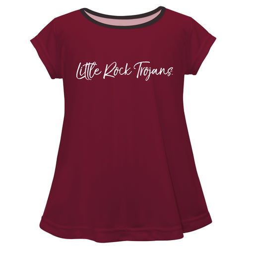 Little Rock Trojans UALR Vive La Fete Girls Game Day Short Sleeve Maroon Top with School Name - Vive La Fête - Online Apparel Store