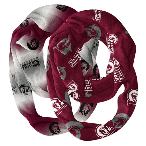 Little Rock Trojans UALR Vive La Fete All Over Logo Collegiate Women Set of 2 Light Weight Ultra Soft Infinity Scarfs