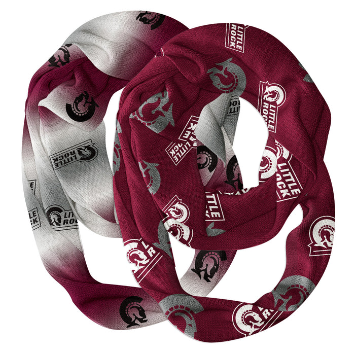 Little Rock Trojans UALR Vive La Fete All Over Logo Collegiate Women Set of 2 Light Weight Ultra Soft Infinity Scarfs