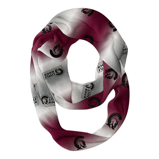 Little Rock Trojans UALR Vive La Fete All Over Logo Game Day Collegiate Women Ultra Soft Knit Infinity Scarf