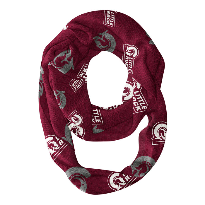 Little Rock Trojans UALR Vive La Fete Repeat Logo Game Day Collegiate Women Light Weight Ultra Soft Infinity Scarf