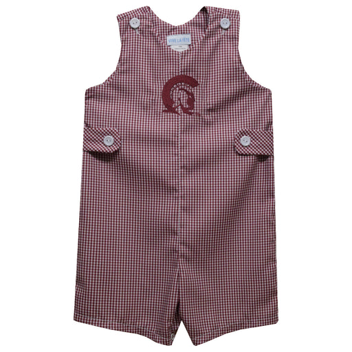 UA Little Rock Trojans UALR Embroidered Maroon Gingham Boys Jon Jon
