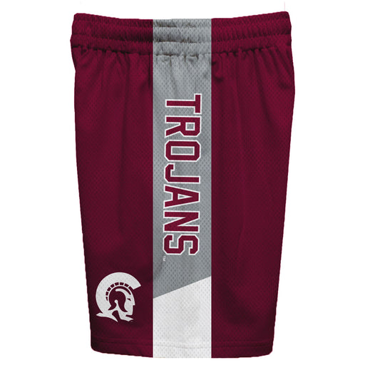 Little Rock Trojans UALR Vive La Fete Game Day Maroon Stripes Boys Solid Gray Athletic Mesh Short - Vive La Fête - Online Apparel Store
