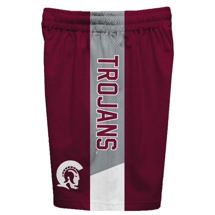 Little Rock Trojans UALR Vive La Fete Game Day Maroon Stripes Boys Solid Gray Athletic Mesh Short - Vive La Fête - Online Apparel Store