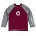 Little Rock Trojans UALR Vive La Fete Logo Maroon Gray Long Sleeve Raglan Rashguard