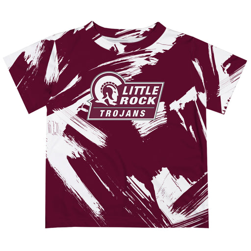 UA Little Rock Trojans UALR Vive La Fete Boys Game Day Maroon Short Sleeve Tee Paint Brush