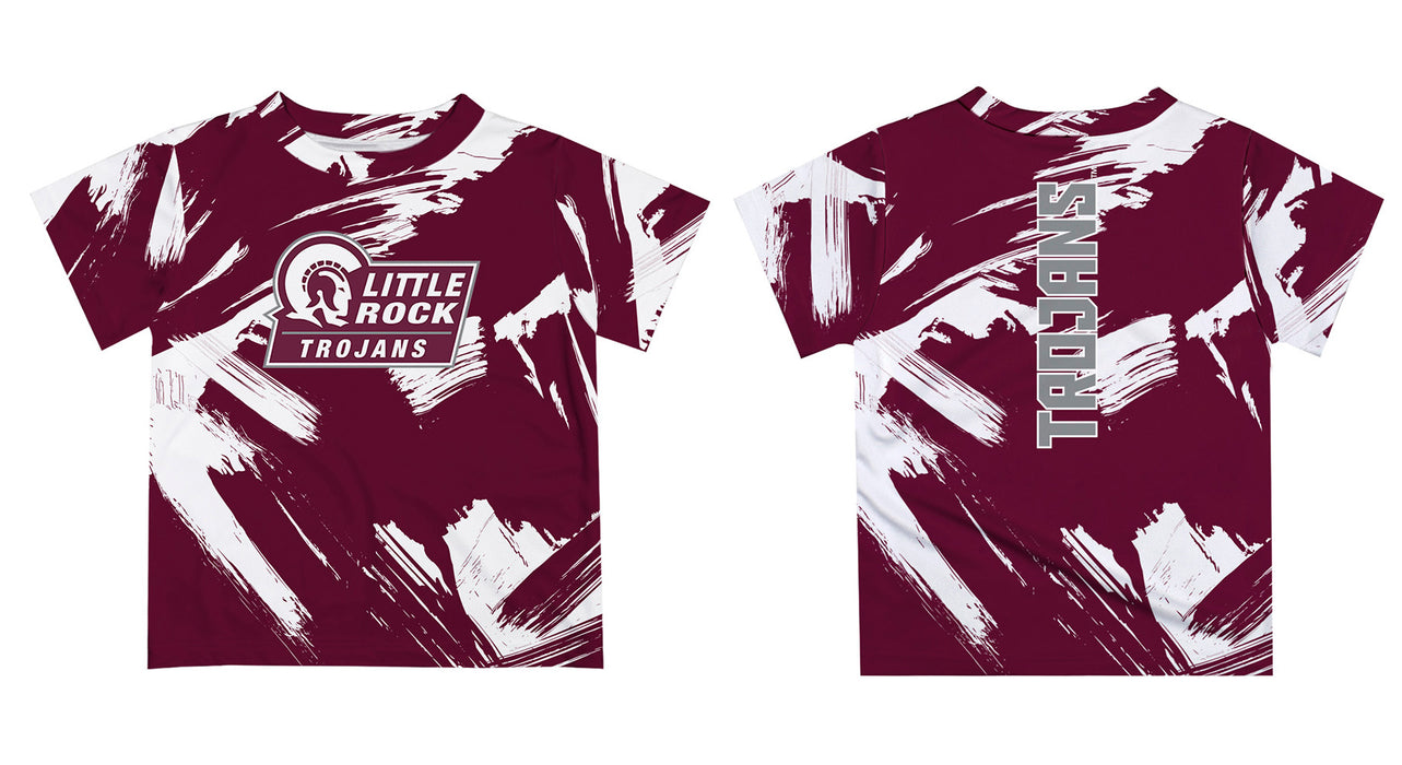 UA Little Rock Trojans UALR Vive La Fete Boys Game Day Maroon Short Sleeve Tee Paint Brush - Vive La Fête - Online Apparel Store