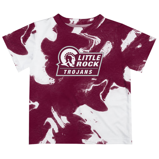 UA Little Rock Trojans UALR Vive La Fete Marble Boys Game Day Maroon Short Sleeve Tee