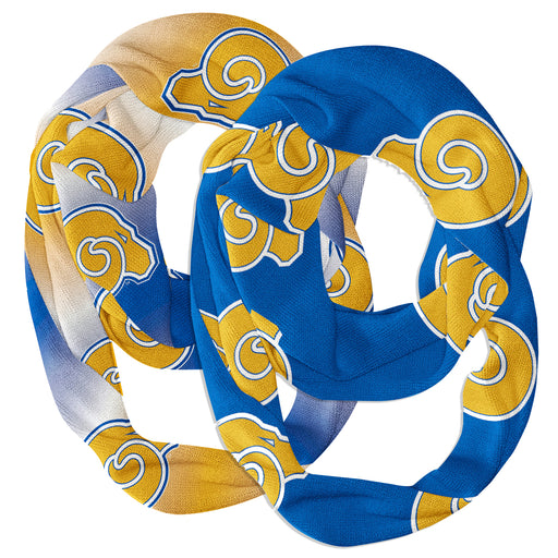 Albany State Rams Vive La Fete All Over Logo Game Day Collegiate Women Set of 2 Light Weight Ultra Soft Infinity Scarfs
