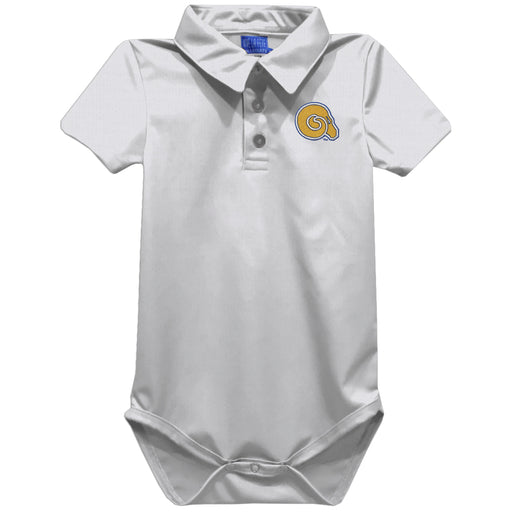 Albany State Rams ASU Embroidered White Solid Knit Polo Onesie