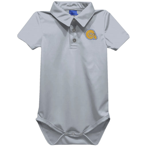 Albany State Rams ASU Embroidered Gray Solid Knit Polo Onesie