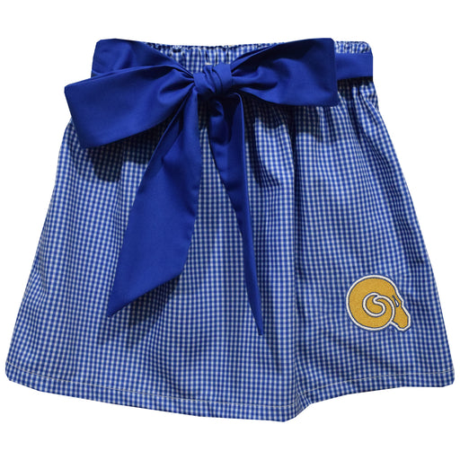 Albany State Rams ASU Embroidered Royal Gingham Skirt With Sash