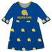 Albany State Rams Vive La Fete Girls Game Day 3/4 Sleeve Solid Blue All Over Logo on Skirt