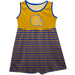 Albany State Rams ASU Vive La Fete Girls Game Day Sleeveless Tank Dress Solid Yellow Logo Stripes on Skirt
