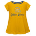 Albany State Rams Vive La Fete Girls Game Day Short Sleeve Gold Top with School Logo and Name