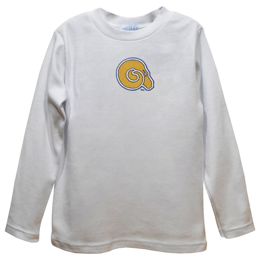 Broward College Seahawks Embroidered White Knit Long Sleeve Boys Tee Shirt