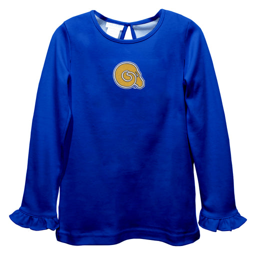 Albany State Rams ASU Embroidered Royal Knit Long Sleeve Girls Blouse