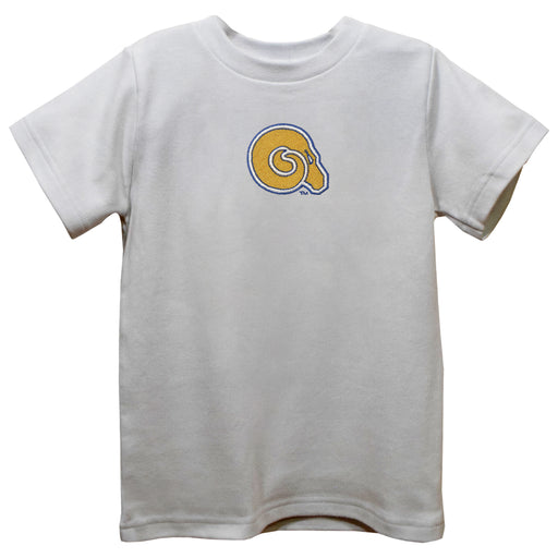 Albany State Rams ASU Embroidered White Knit Short Sleeve Boys Tee Shirt