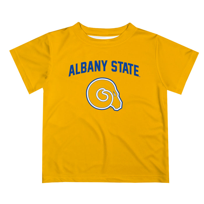 Albany State Rams Vive La Fete Boys Game Day V2 Yellow Short Sleeve Tee Shirt