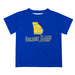 Albany State Rams Vive La Fete State Map Blue Short Sleeve Tee Shirt