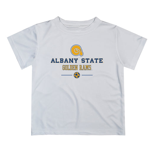 Albany State Rams Vive La Fete Soccer V1 White Short Sleeve Tee Shirt