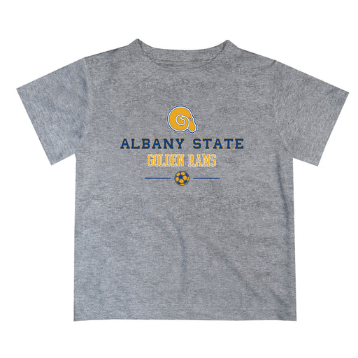 Albany State Rams Vive La Fete Soccer V1 Gray Short Sleeve Tee Shirt
