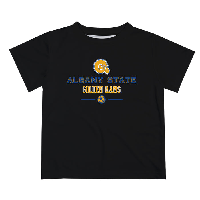 Albany State Rams Vive La Fete Soccer V1 Black Short Sleeve Tee Shirt