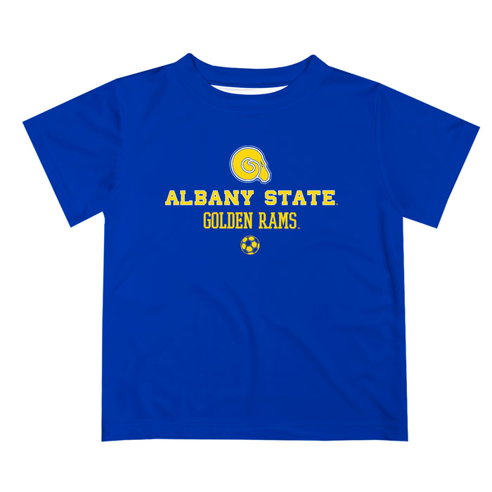 Albany State Rams Vive La Fete Soccer V1 Blue Short Sleeve Tee Shirt