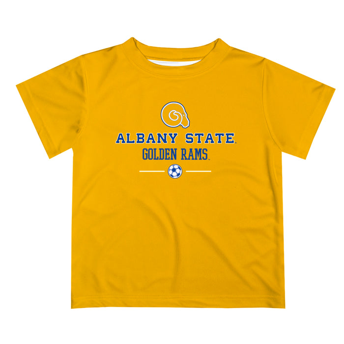 Albany State Rams Vive La Fete Soccer V1 Yellow Short Sleeve Tee Shirt
