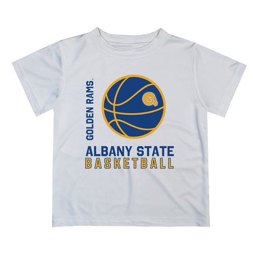 Albany State Rams Vive La Fete Basketball V1 White Short Sleeve Tee Shirt