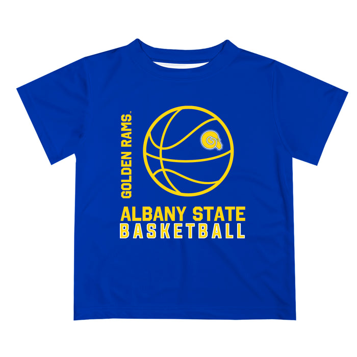 Albany State Rams Vive La Fete Basketball V1 Blue Short Sleeve Tee Shirt