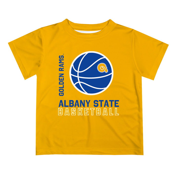 Albany State Rams Vive La Fete Basketball V1 Yellow Short Sleeve Tee Shirt