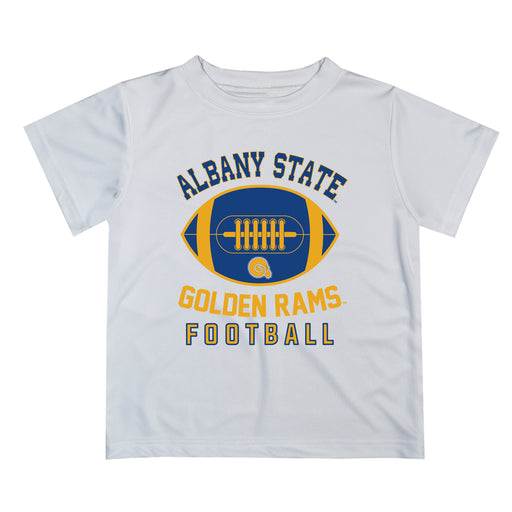 Albany State Rams Vive La Fete Football V2 White Short Sleeve Tee Shirt