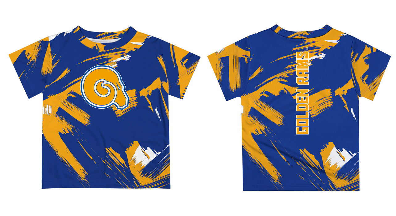 Albany State Rams ASU Vive La Fete Boys Game Day Blue Short Sleeve Tee Paint Brush - Vive La Fête - Online Apparel Store