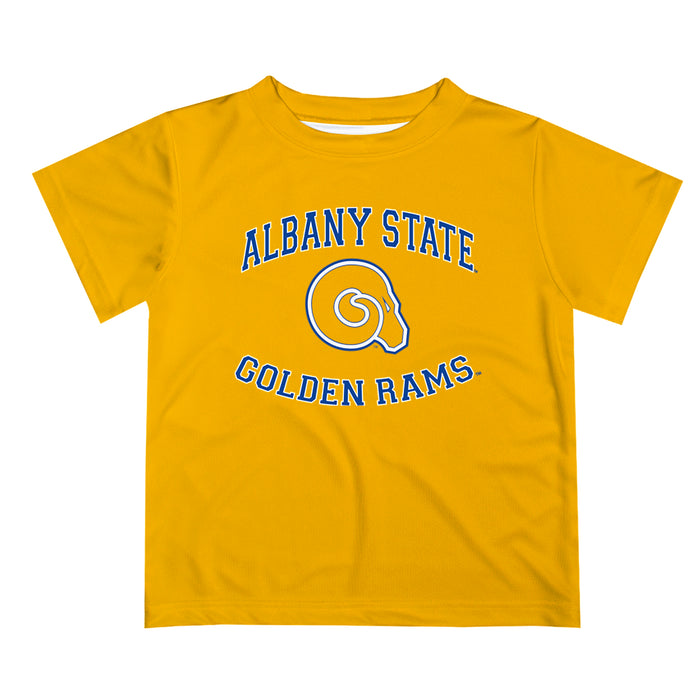 Albany State Rams Vive La Fete Boys Game Day V1 Yellow Short Sleeve Tee Shirt