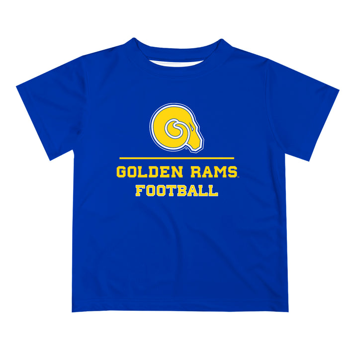 Albany State Rams Vive La Fete Football V1 Blue Short Sleeve Tee Shirt