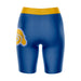 Albany State Rams Vive La Fete Game Day Logo on Thigh and Waistband Blue and Gold Women Bike Short 9 Inseam - Vive La Fête - Online Apparel Store