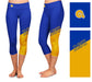 Albany State Rams Vive La Fete Game Day Collegiate Leg Color Block Women Blue Gold Capri Leggings - Vive La Fête - Online Apparel Store