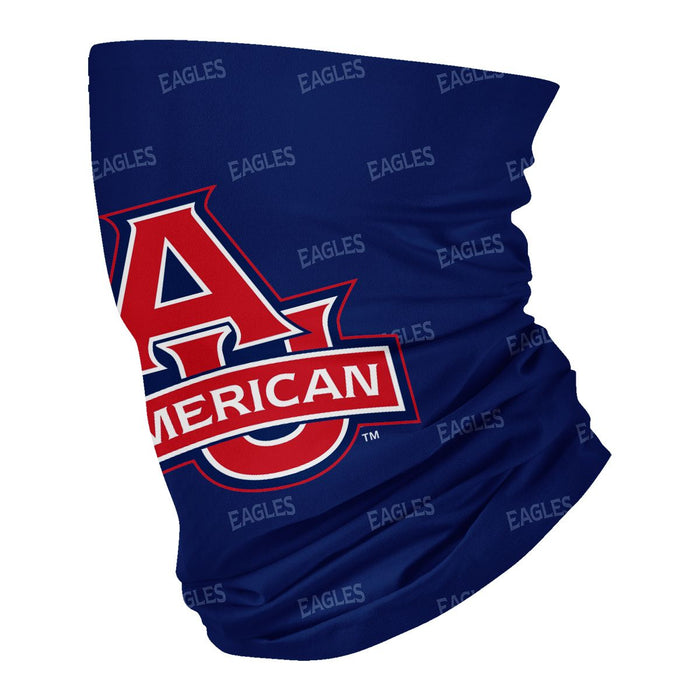 American University Eagles Neck Gaiter Blue All Over Logo - Vive La Fête - Online Apparel Store