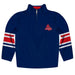 American University Eagles Vive La Fete Game Day Blue Quarter Zip Pullover Stripes on Sleeves - Vive La Fête - Online Apparel Store
