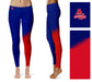 American U Eagles Vive la Fete Game Day Collegiate Leg Color Block Women Blue Red Yoga Leggings - Vive La Fête - Online Apparel Store