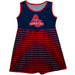 American University Eagles Vive La Fete Girls Game Day Sleeveless Tank Dress Solid Blue Logo Stripes on Skirt - Vive La Fête - Online Apparel Store
