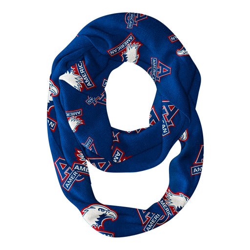 American U Eagles Vive La Fete Repeat Logo Game Day Collegiate Women Light Weight Ultra Soft Infinity Scarf