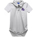 American University Eagles Embroidered White Solid Knit Polo Onesie