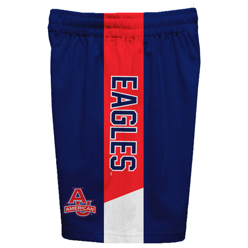 American U Eagles Vive La Fete Game Day Blue Stripes Boys Solid Red Athletic Mesh Short - Vive La Fête - Online Apparel Store