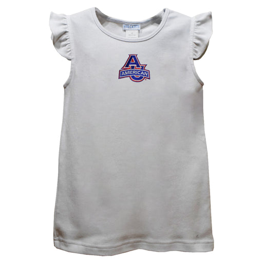 American University Eagles Embroidered White Knit Angel Sleeve