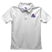 American University Eagles Embroidered White Short Sleeve Polo Box Shirt