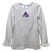 American University Eagles Embroidered White Knit Long Sleeve Girls Blouse