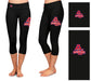American U Eagles Vive La Fete Game Day Collegiate Large Logo on Thigh and Waist Women Black Capri Leggings - Vive La Fête - Online Apparel Store