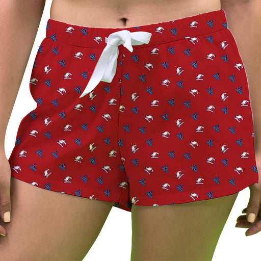 American Eagles Vive La Fete Game Day All Over Logo Women Red Lounge Shorts